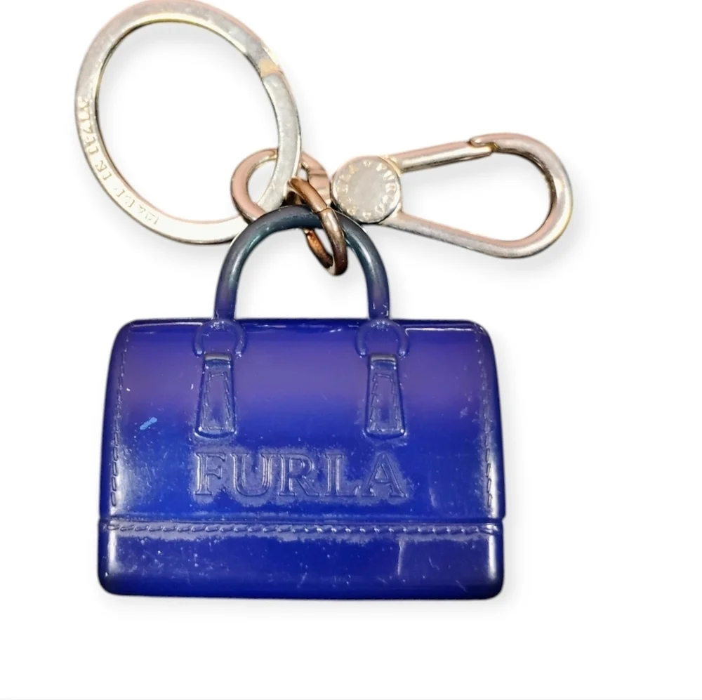Furla Candy Bag Keychain Royal Blue PVC Charm